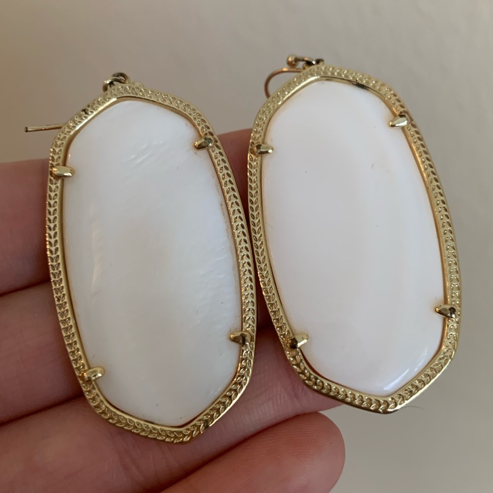 Kendra Scott Gold Danielle Earrings in White